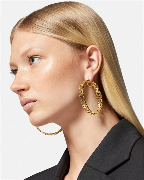 versace logo hoop earrings|Versace earrings afterpay.